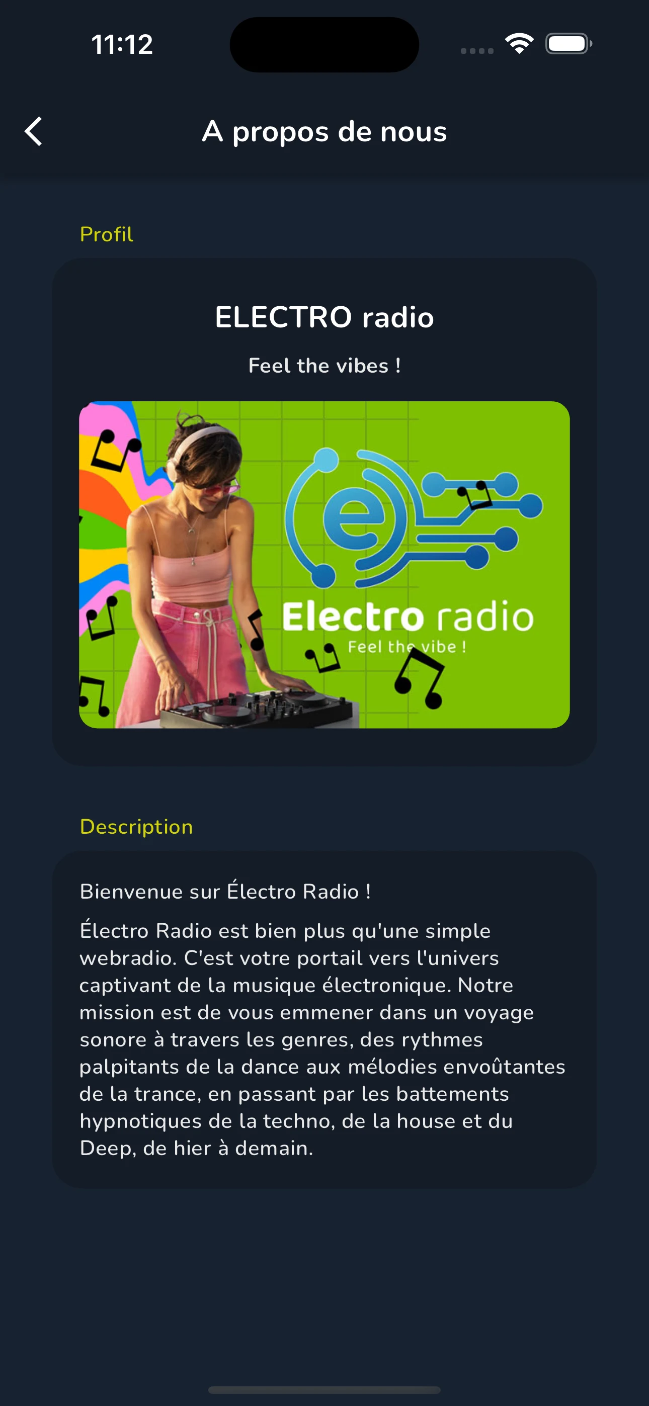 ELECTRO radio screenshot